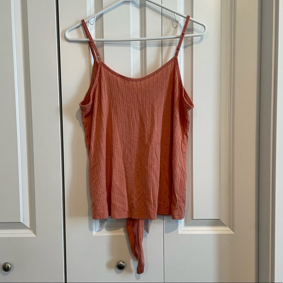 Orange CROP TOP with Tie in the Front - Picture 2 of 3